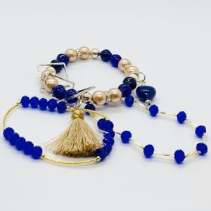 Peruvian Glass Bead Charm Bracelet Set